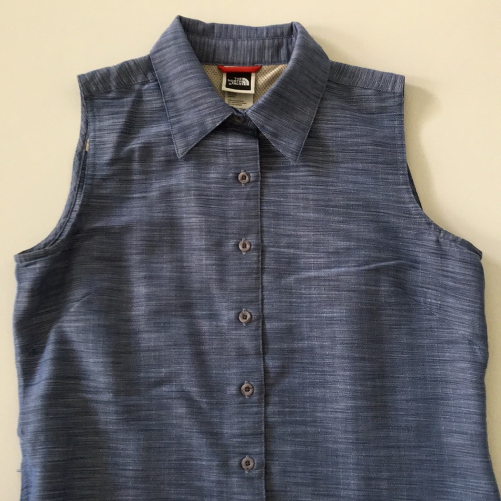 North Face Blue Sleeveless Shirt